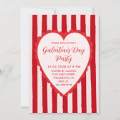 Red Pink Hand Drawn Heart Frame Galentine's Party Einladung (Vorderseite)