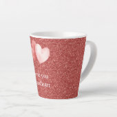 Red Pink Heart Balloons Glitter Sweetheart Milchtasse (Rechte Ecke)