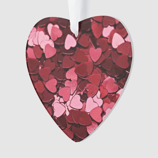 Red Pink Heart Confetti Pattern Valentine's Day Ornament (Vorderseite)
