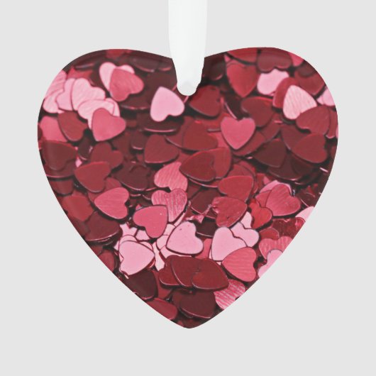 Red Pink Heart Confetti Pattern Valentine's Day Ornament (Vorderseite)
