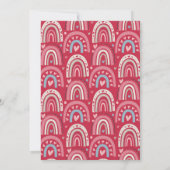 Red Pink Heart Rainbow Baby Dusche Einladung (Rückseite)