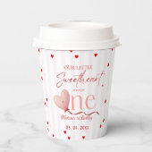 Red Pink Heart Valentine's Day Sweetheart Birthday Pappbecher (Rückseite)