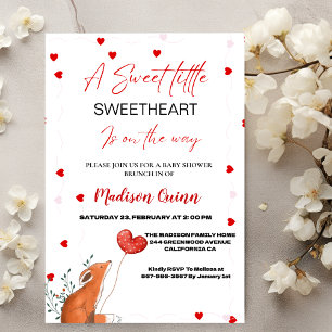 Red & Pink Heart ValentineSweetheart Baby Dusche Einladung