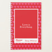 Red & Pink Hearts Block Quote | Fully Customizable Planer (Vorderseite)