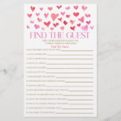 Red Pink Hearts finden das Guest Baby Shower Game Briefpapier (Vorderseite)