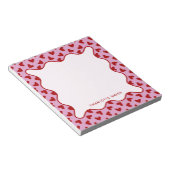 Red Pink Hearts Pattern Valentine Gift Notepad Notizblock (angewinkelt)