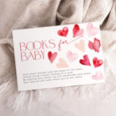 Red Pink Hearts Valentine Books for Baby Request Begleitkarte