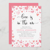 Red Pink Hearts Valentine Sweetheart Brautparty Einladung (Vorne/Hinten)