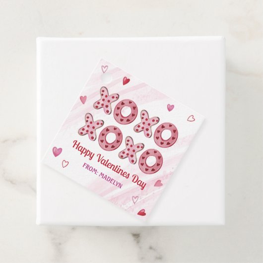 Red & Pink Hearts XOXO Valentines Geschenktasten Geschenkanhänger (Beispiel)