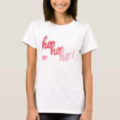 Red Pink Hohoho Joyeux Noel Typography Funny T-Shirt (Vorderseite)