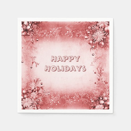 Red Pink Holiday Paper Napkin Serviette (Vorderseite)