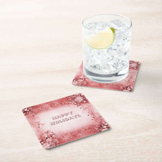 Red Pink Holiday Paper Untersetzer (Vor Ort)