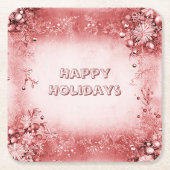 Red Pink Holiday Paper Untersetzer (Vorderseite)