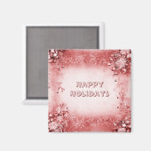 Red Pink Holiday Weihnachtsmagnet Magnet (Vorderseite/Rückseite)