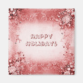 Red Pink Holiday Weihnachtsmagnet Magnet (Vorne)