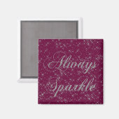 Red Pink Inspiration Sparkle Silver Glitzer Magnet (Vorderseite/Rückseite)