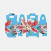 Red Pink Lily Floral Blue Hochzeitstorte Box Geschenkschachtel (Ungefaltet)