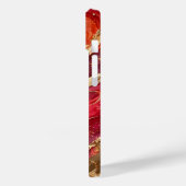 Red & Pink Marble Gold iPhone 14 Case (Rückseite / Links)