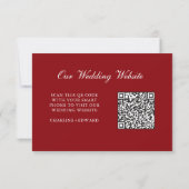 Red pink Minimalist Elegant | RSVP & QR Website Karte (Rückseite)