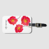 Red Pink Modern Poppies Poppy Blume Gepäckanhänger (Vorderseite (Horizontal))