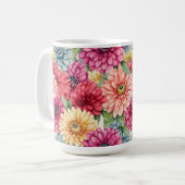 RED PINK ORANGE ZINNIA BLOOMS KAFFEETASSE (Vorderseite Links)