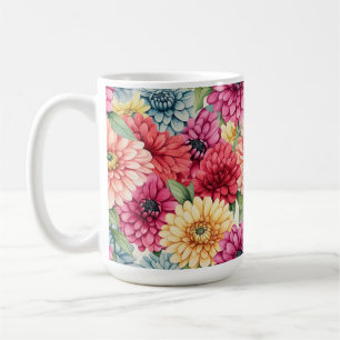 RED PINK ORANGE ZINNIA BLOOMS KAFFEETASSE