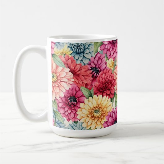 RED PINK ORANGE ZINNIA BLOOMS KAFFEETASSE (Links)