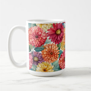 RED PINK ORANGE ZINNIA BLOOMS KAFFEETASSE
