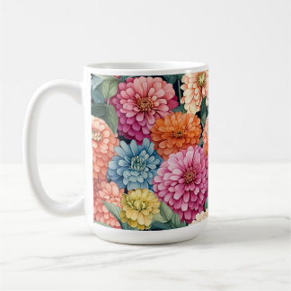 RED PINK ORANGE ZINNIA BLOOMS KAFFEETASSE