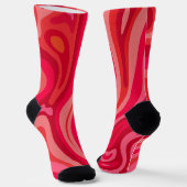 Red Pink Pattern Crazy Socken (Gewinkelt)