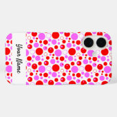 Red Pink Polka Dots and Circles Editable Case-Mate iPhone Hülle (Rückseite (Horizontal))