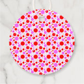 Red Pink Polka Dots and Circles Editable Vielen Da Geschenkanhänger (Rückseite)