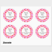 Red Pink Polka Dots and Circles Editable Vielen Da Runder Aufkleber (Blatt)