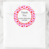 Red Pink Polka Dots and Circles Editable Vielen Da Runder Aufkleber (Tasche)