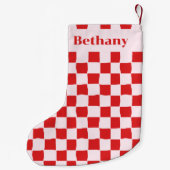 Red Pink Retro Groovy Kleiner Weihnachtsstrumpf (Rückseite)