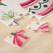 Red Pink Retro Ornaments Christmas Puzzle (Seite)