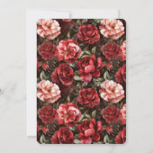 Red Pink Rose Flowers Bridal Shower Einladung (Rückseite)