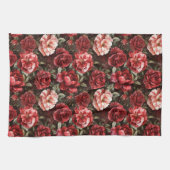 Red Pink Rose Flowers Geschirrtuch (Horizontal)