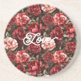 Red Pink Rose Flowers   Getränkeuntersetzer