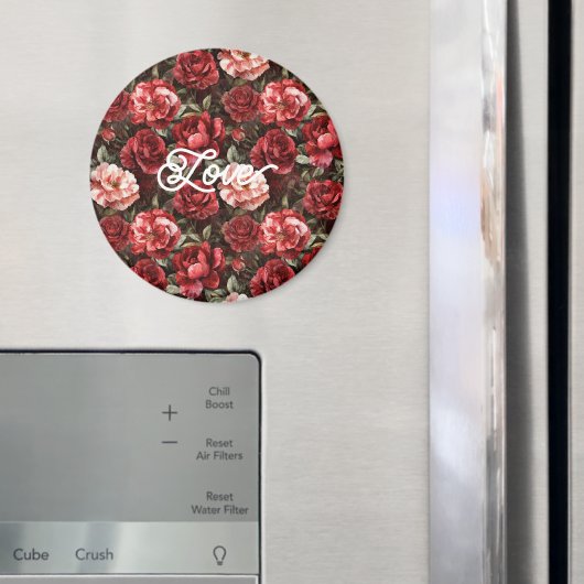 Red Pink Rose Flowers Magnet (In Situ (Kühlschrank))