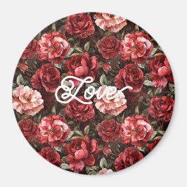 Red Pink Rose Flowers   Magnet