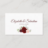 Red & Pink Roses Wedding Write-In Escort Card Platzkarte (Rückseite)
