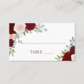 Red & Pink Roses Wedding Write-In Escort Card Platzkarte (Vorderseite)