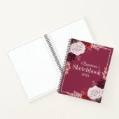 Red Pink Roses Your Name Sketchbook Notizblock (Innenseite)