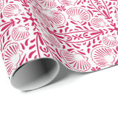 Red Pink Sheashells Coral Modern Bold Luxus Geschenkpapier (Rolleneckpunkt)