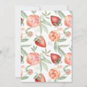 Red Pink Strawberry Berry Brautparty Einladung (Rückseite)