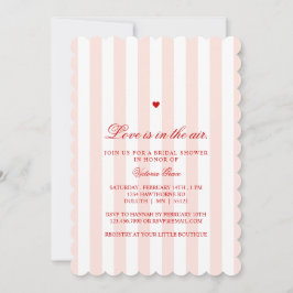 Red Pink Stripe Love is in the Air Bridal Shower Einladung