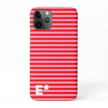 RED PINK STRIPED - HORIZONTAL - initiale am