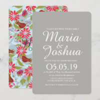 Red Pink Tulip Daisy Rose Mix Pattern Hochzeit