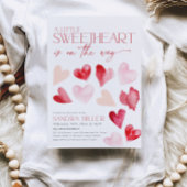 Red Pink Valentine Hearts Sweetheart Baby Dusche Einladung